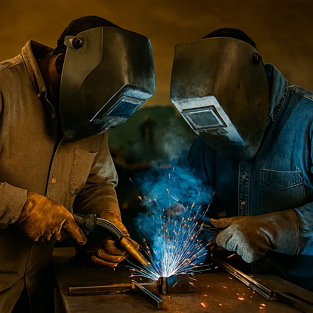 Welding and fabrication in progress